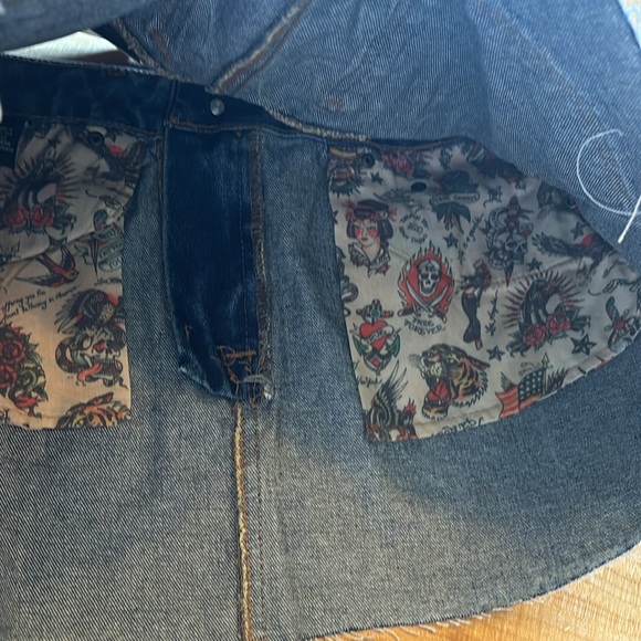Ed Hardy Panther Dagger Denim Mini Skirt Size M NWT - Picture 11 of 11